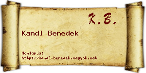 Kandl Benedek névjegykártya