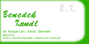 benedek kandl business card